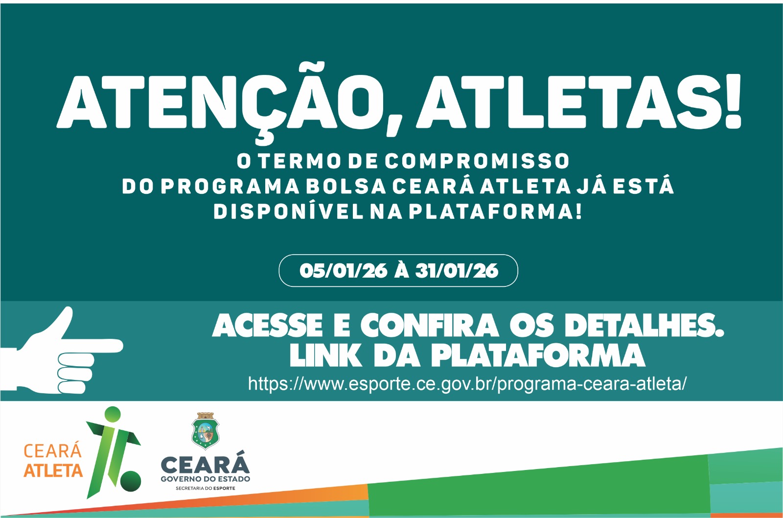 Sesporte divulga sistema de acompanhamento dos atletas do programa Ceará Atleta