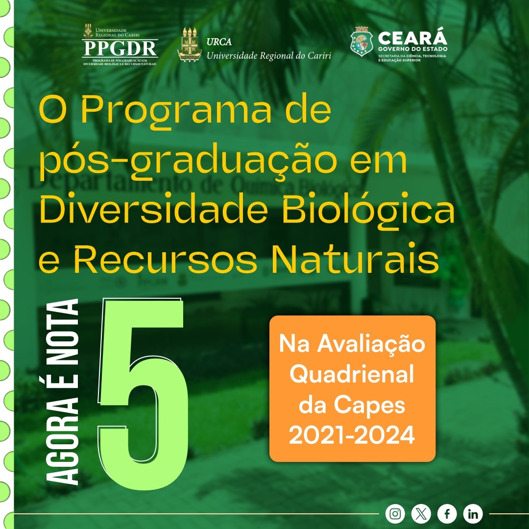 PPGDR da URCA é nota 5, conforme avaliação da CAPES